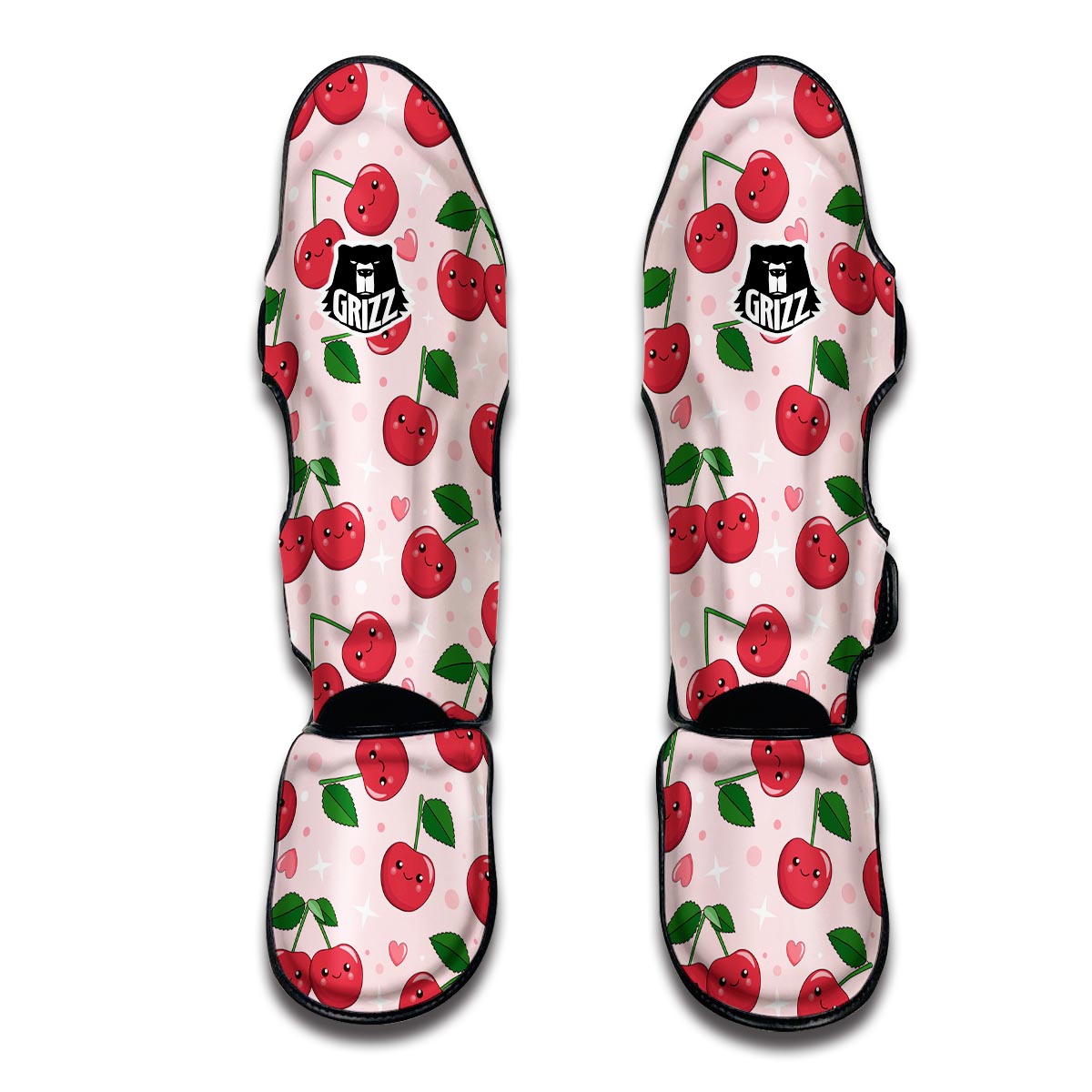 Checkered Yellow And White Print Pattern Muay Thai Shin Guards