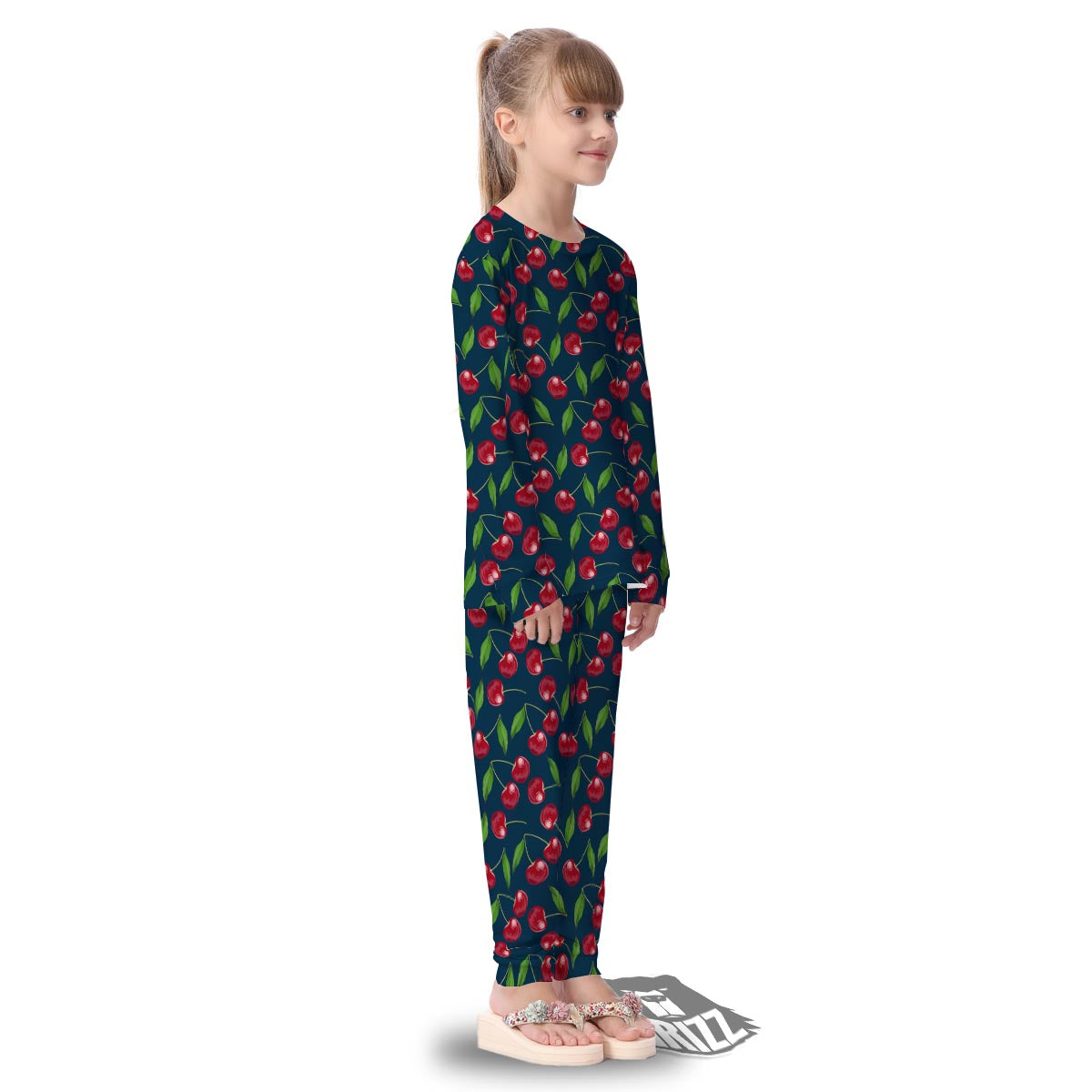 Cherry Red Print Pattern Kid's Pajamas-grizzshop