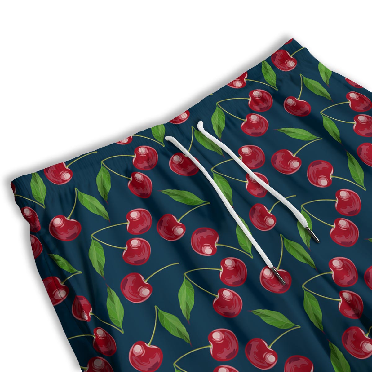 Cherry Red Print Pattern Men's Athletic Shorts-grizzshop