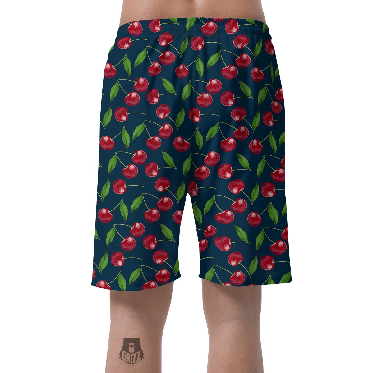 Cherry Red Print Pattern Men's Shorts-grizzshop
