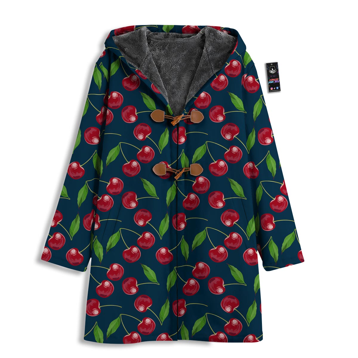 Cherry Red Print Pattern Men's Windbreaker Jacket-grizzshop