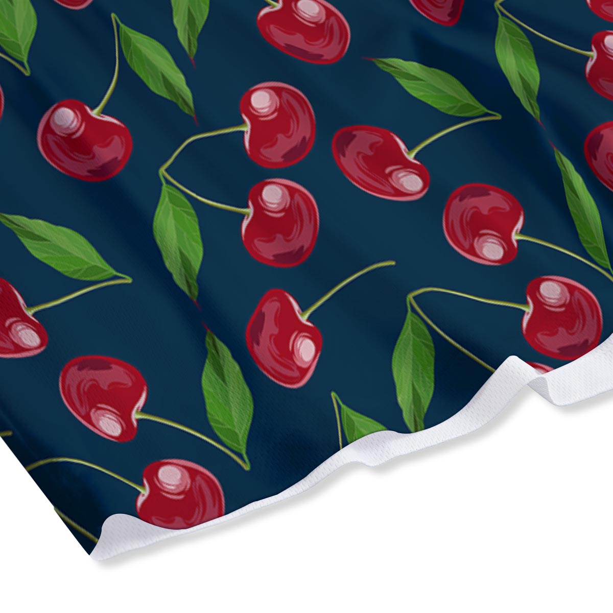Cherry Red Print Pattern Mesh Shorts-grizzshop
