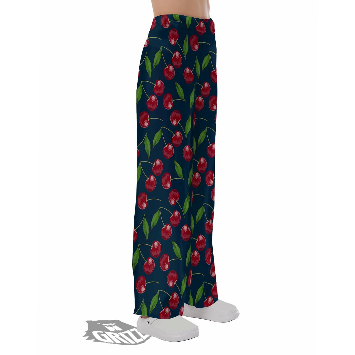 Cherry Red Print Pattern Pajama Pants-grizzshop