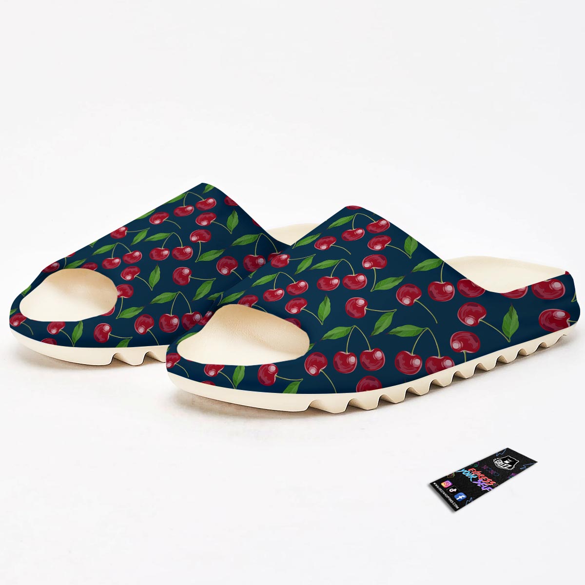 Cherry Red Print Pattern Sandals-grizzshop