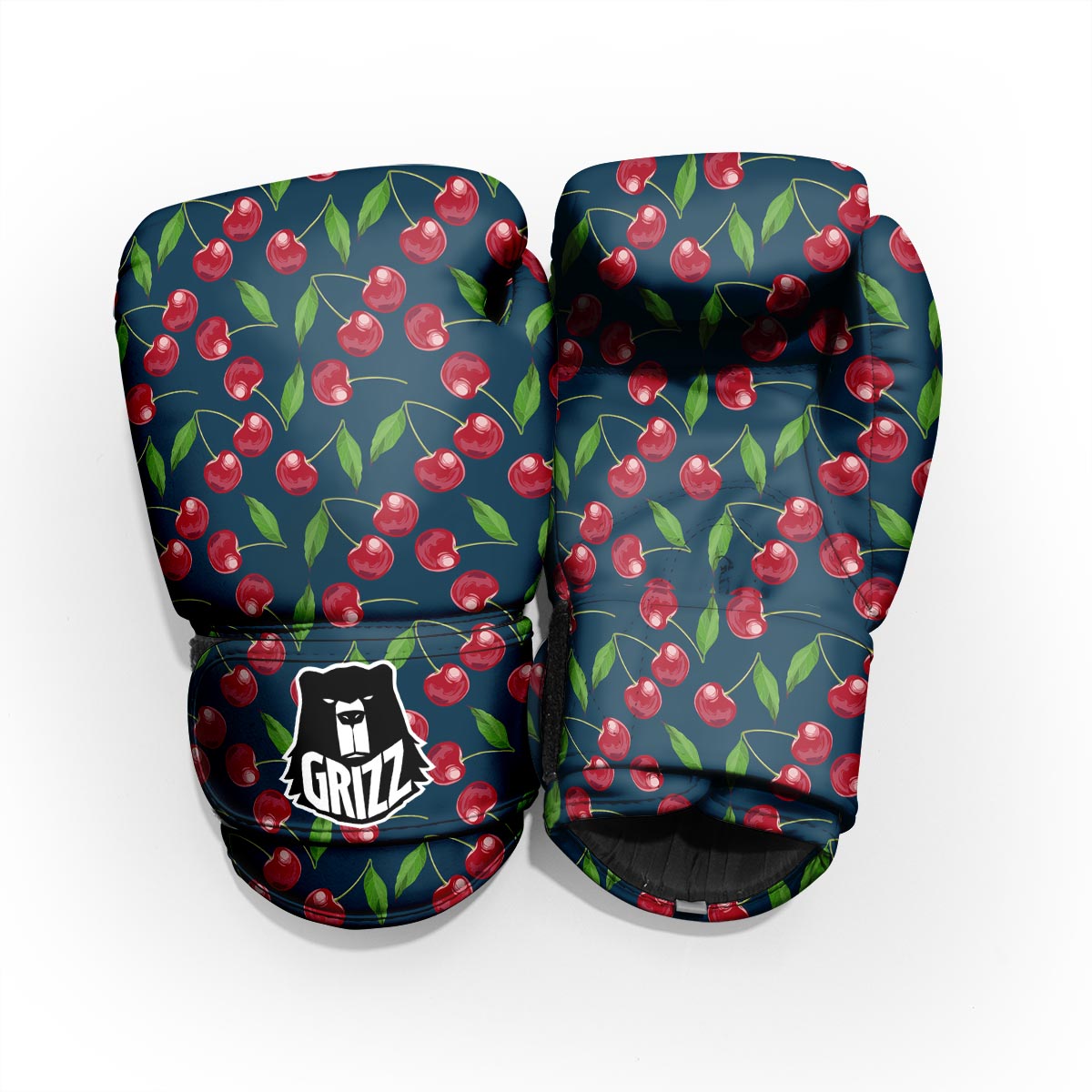 Cherry Red Print Pattern Sparring Gloves-grizzshop