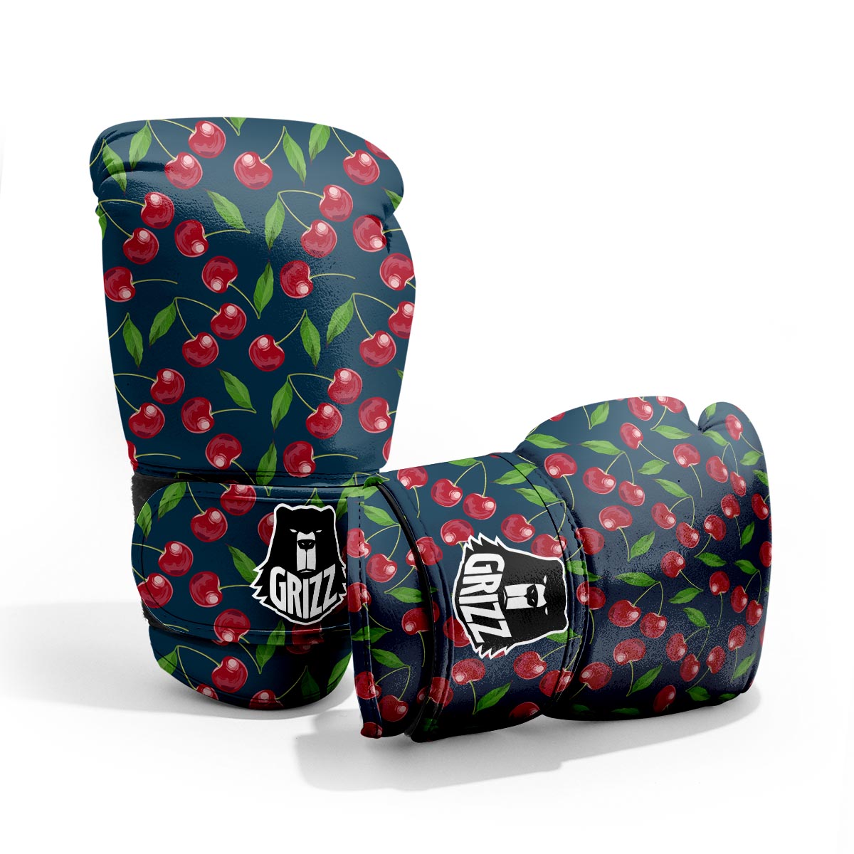 Cherry Red Print Pattern Sparring Gloves-grizzshop
