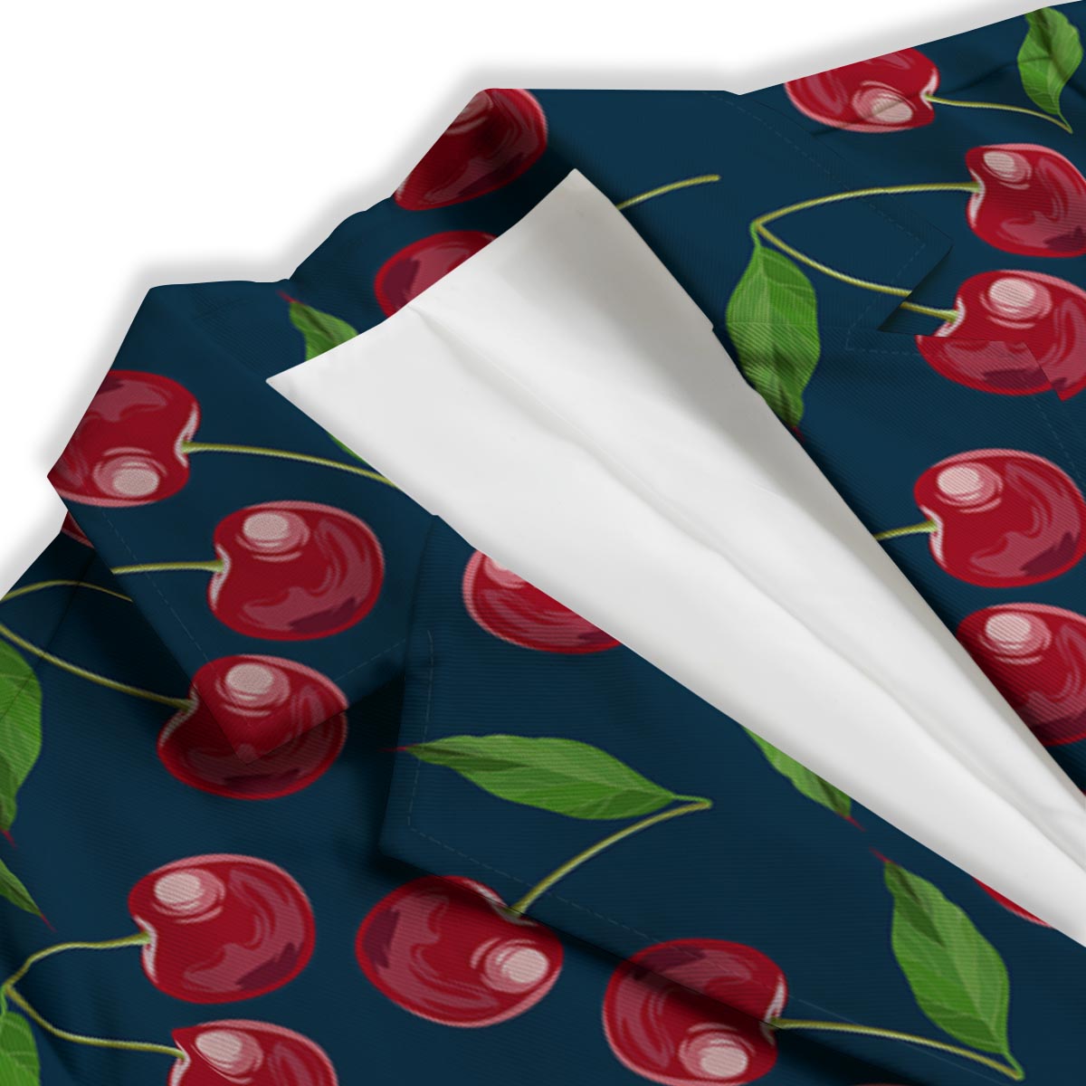 Cherry Red Print Pattern Women's Blazer-grizzshop