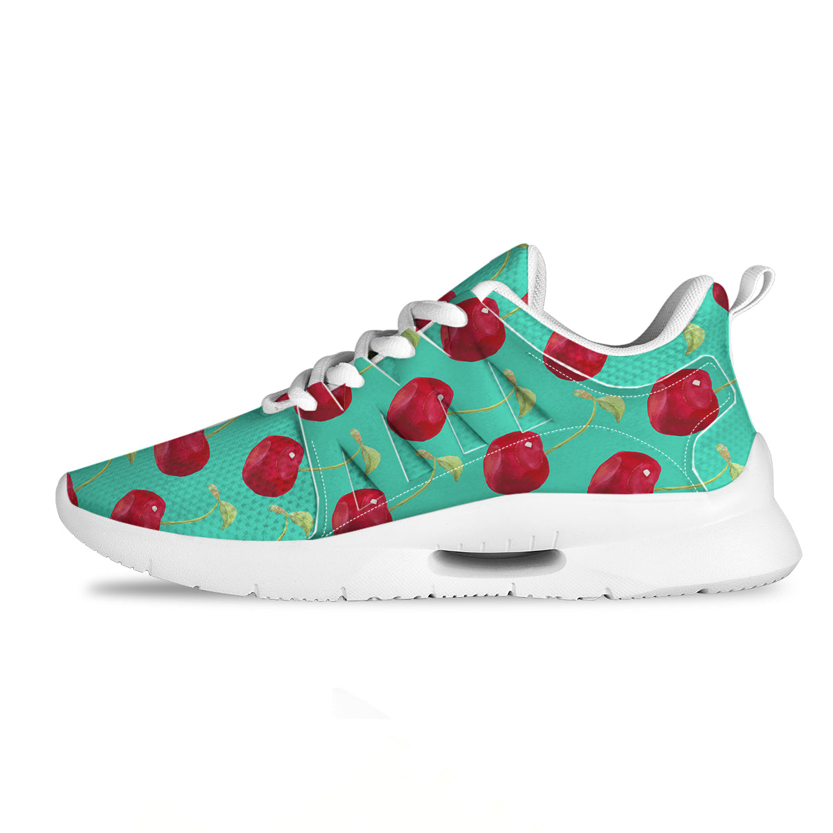 Cherry Watercolor Print Pattern Tennis Shoes-grizzshop