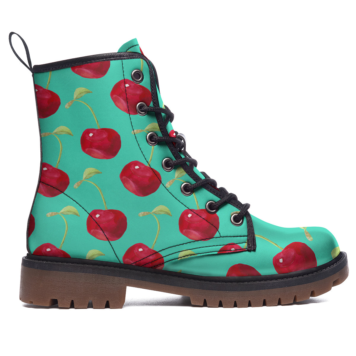 Cherry Watercolor Print Pattern Work Boots-grizzshop