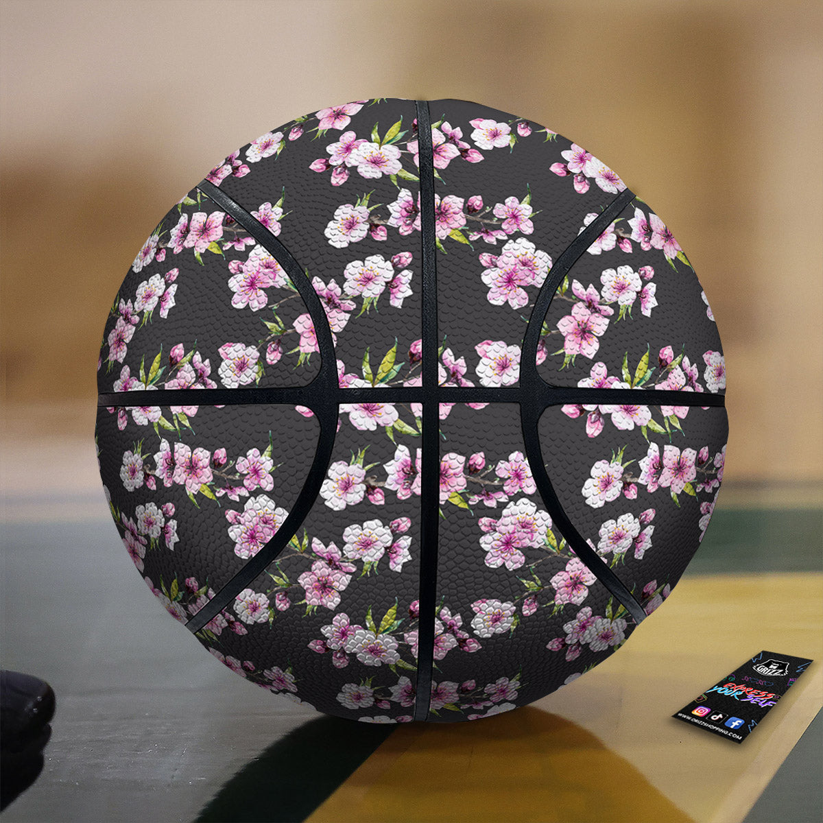 Cherry Blossom Chinese Print Pattern Basketball