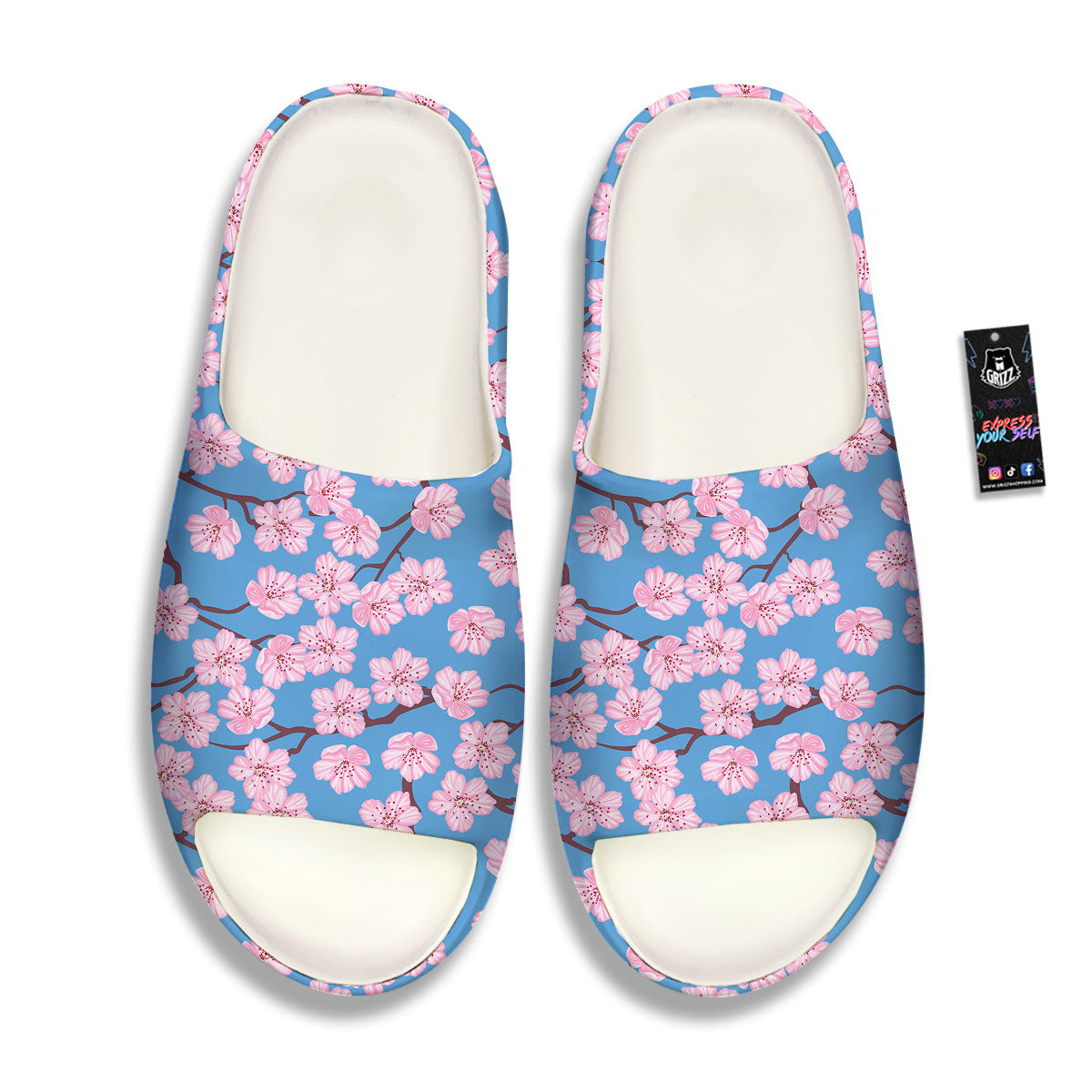 Cherry Blossom Pink Print Pattern Sandals-grizzshop