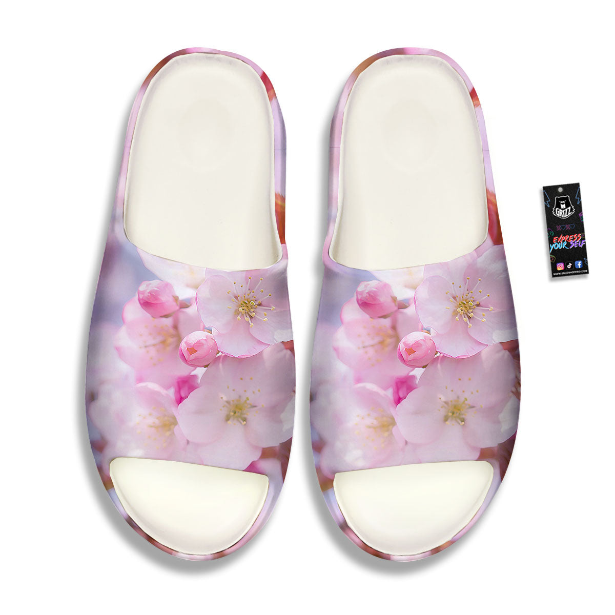 Cherry Blossom Sakura Flower Print Sandals-grizzshop