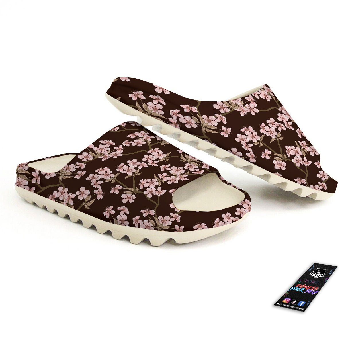 Cherry Blossom Vintage Print Pattern Sandals-grizzshop