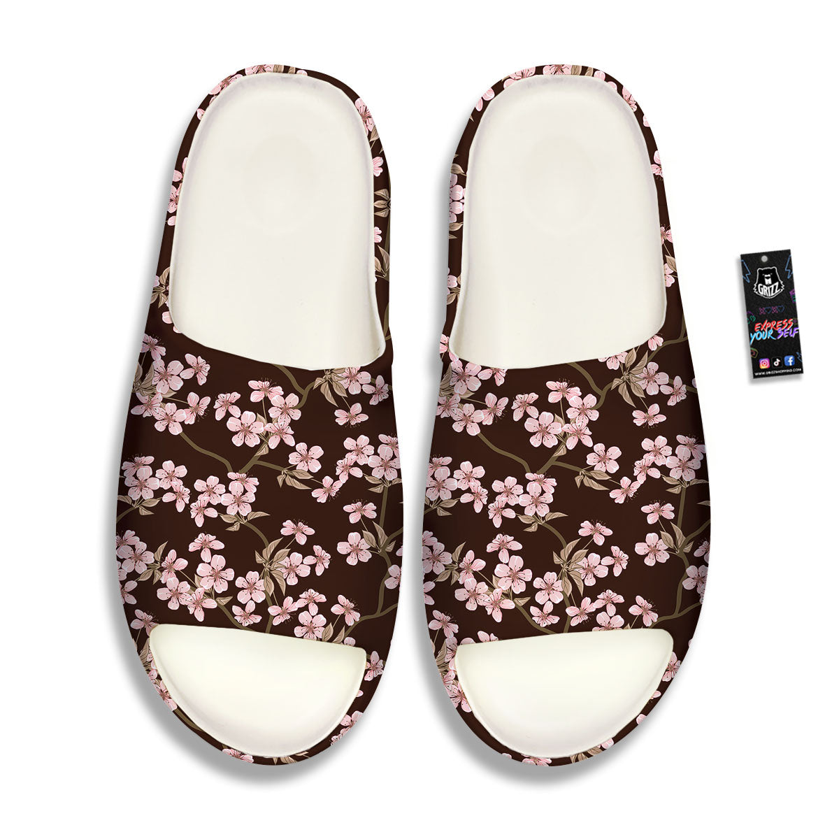 Cherry Blossom Vintage Print Pattern Sandals-grizzshop