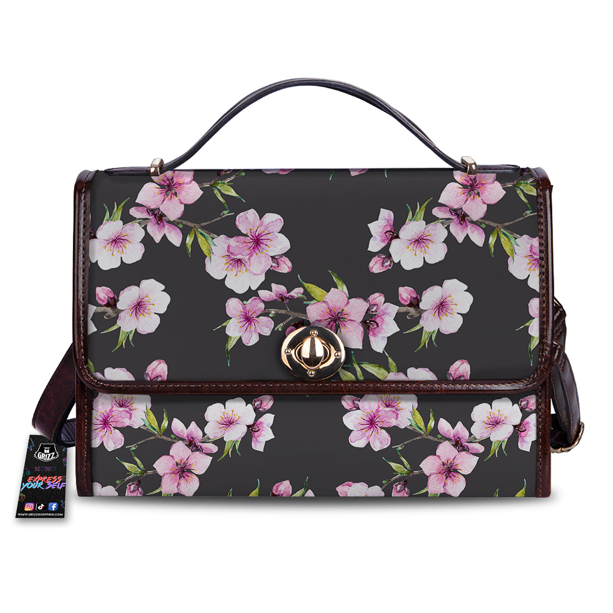 Cherry Blossom Watercolor Print Pattern Women's Satchel Bag
