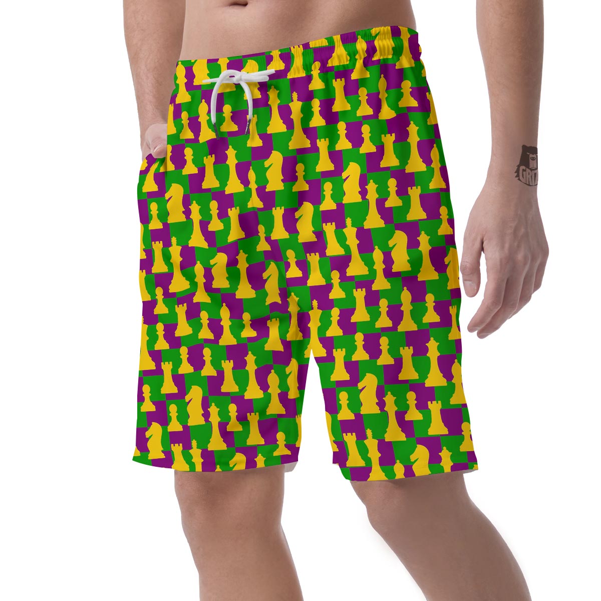 Chess Color Pattern Print Men's Shorts-grizzshop