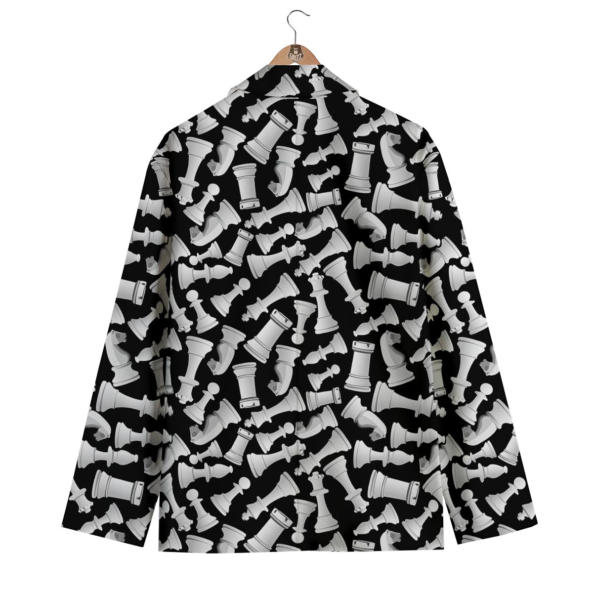 Chess Pattern Print Men's Blazer-grizzshop