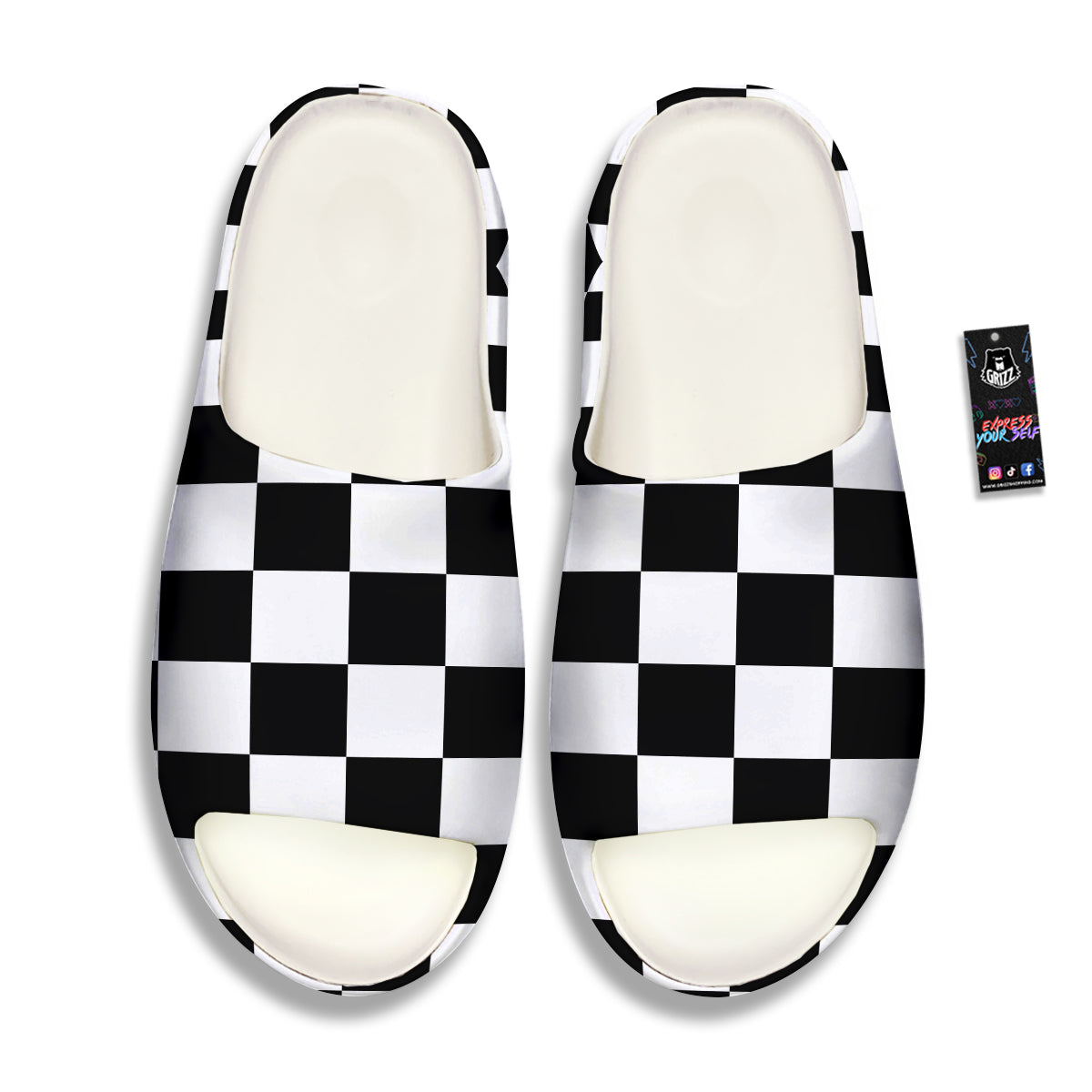 Chessboard Sphere Print Sandals-grizzshop