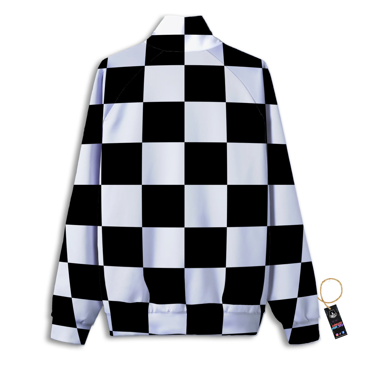 Chessboard Sphere Print Track Jacket-grizzshop