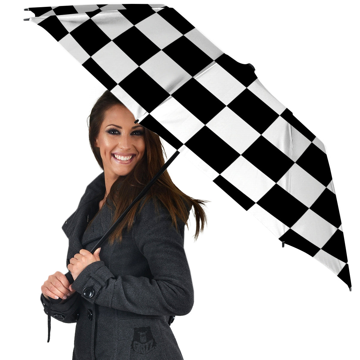 Chessboard Sphere Print Umbrella-grizzshop