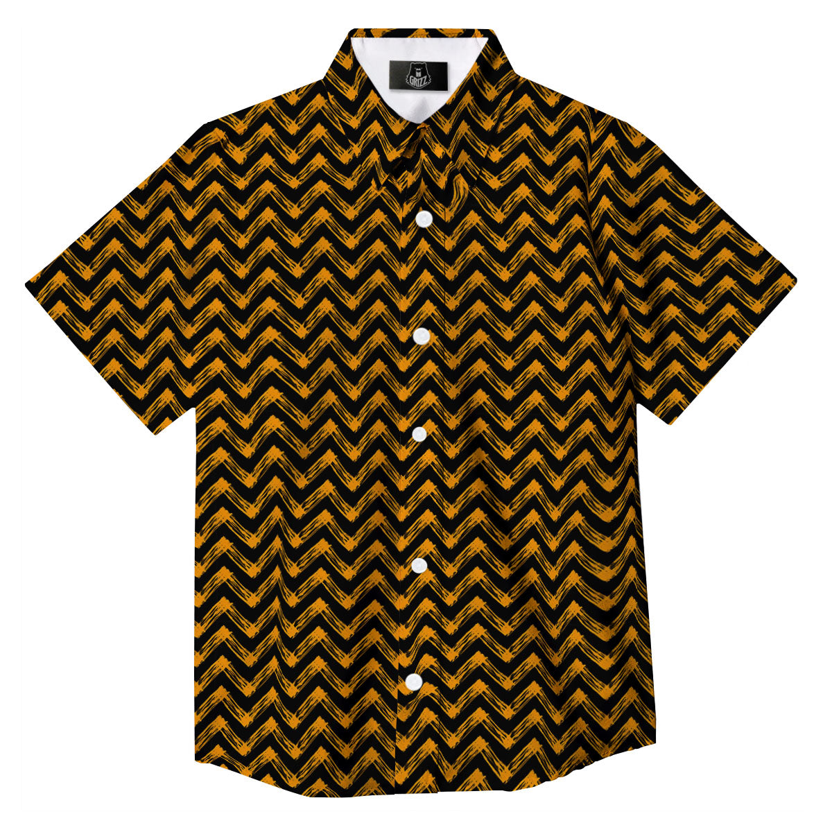 Chevron Halloween Print Pattern Button Up Shirt-grizzshop