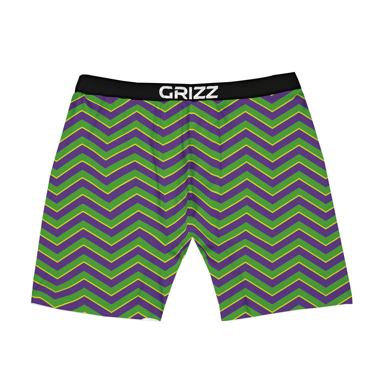 Chevron Mardi Gras Print Pattern Boxer Briefs-grizzshop