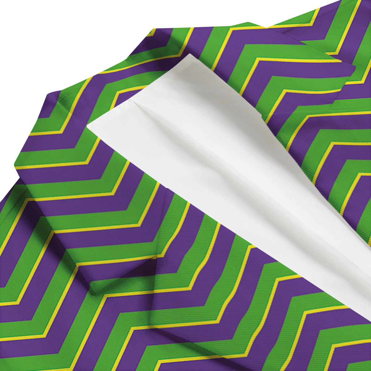 Chevron Mardi Gras Print Pattern Men's Blazer-grizzshop