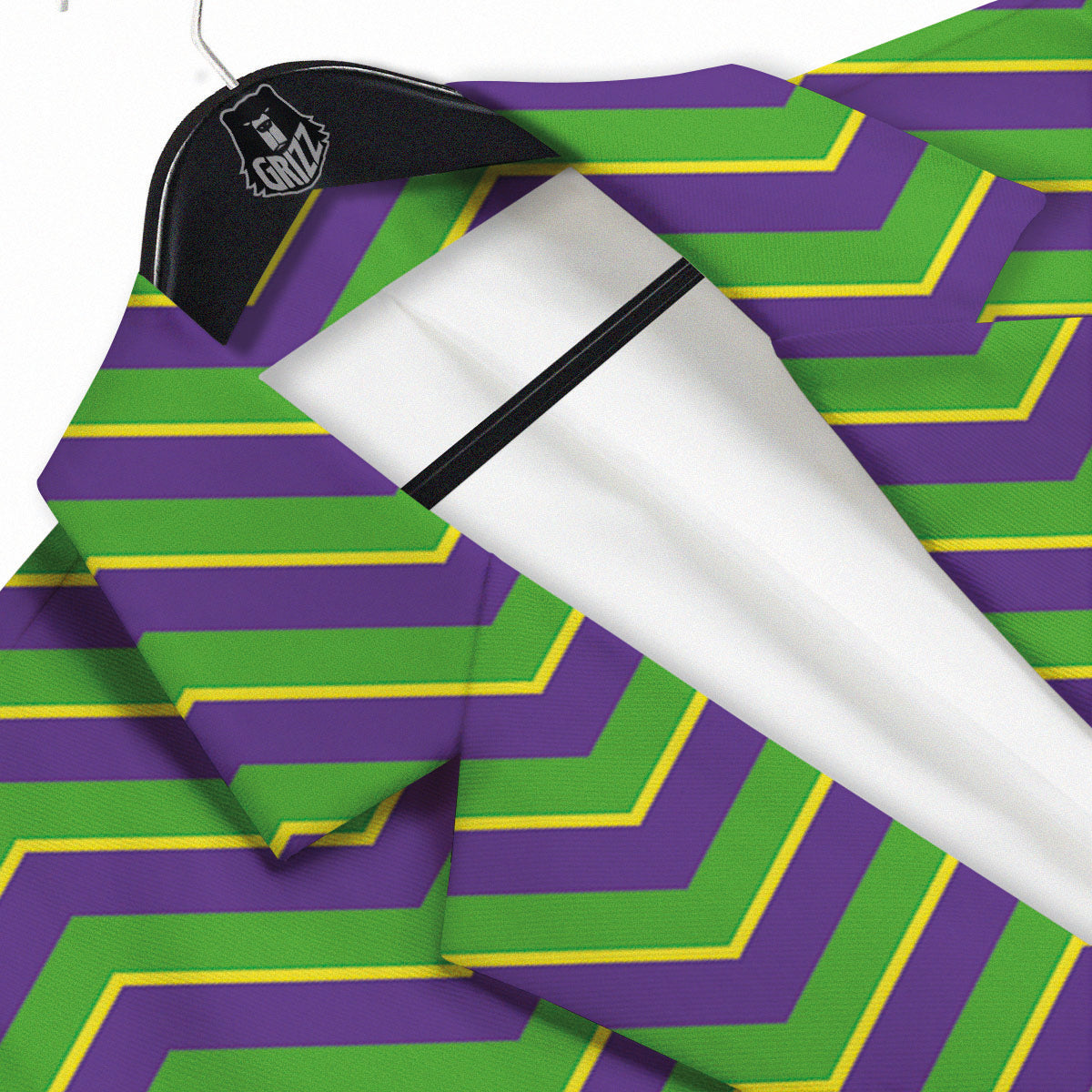 Chevron Mardi Gras Print Pattern Men's Sport Coat-grizzshop