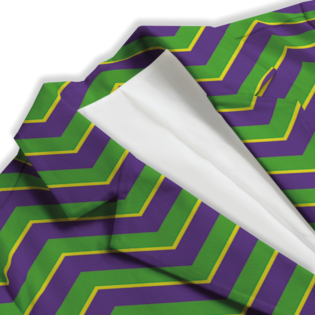 Chevron Mardi Gras Print Pattern Women's Blazer-grizzshop
