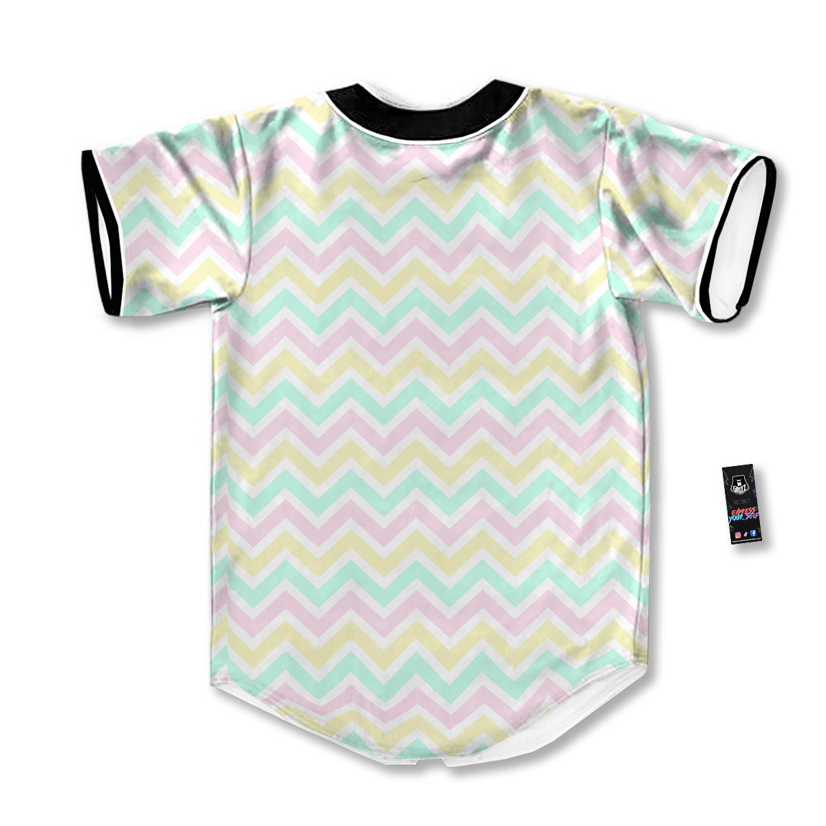 Chevron Pastel Print Pattern Baseball Jersey-grizzshop