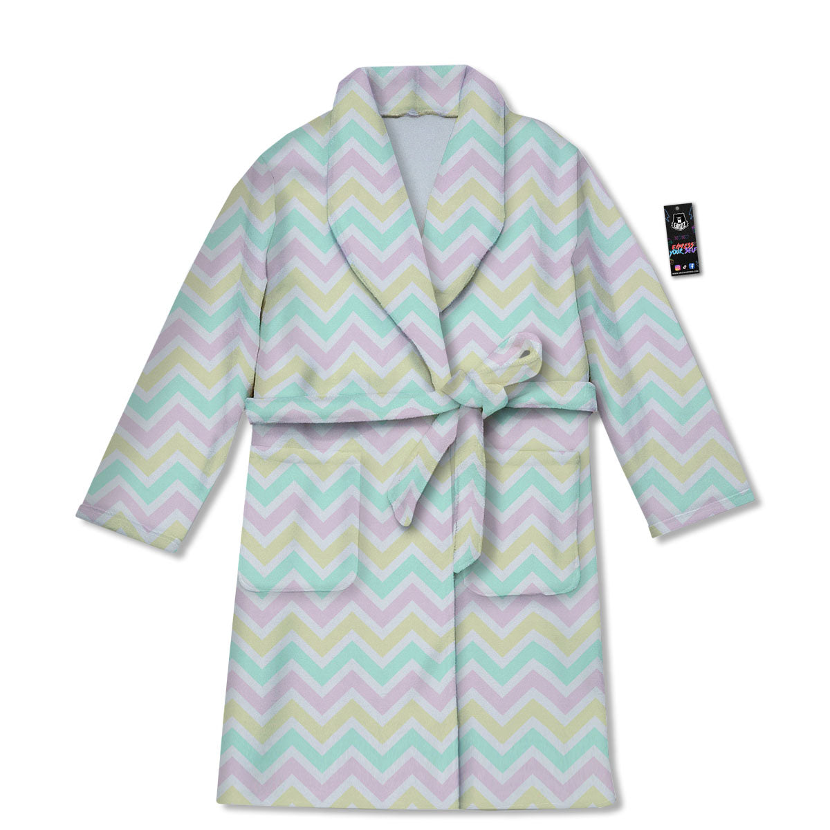 Chevron Pastel Print Pattern Bathrobe-grizzshop