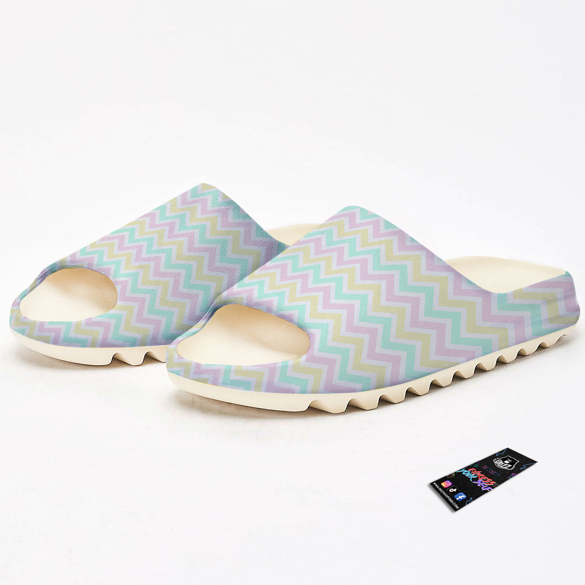 Chevron Pastel Print Pattern Sandals-grizzshop