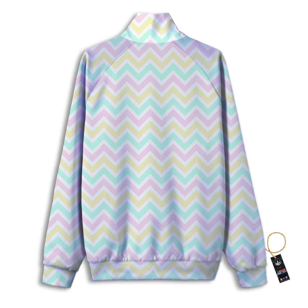 Chevron Pastel Print Pattern Track Jacket-grizzshop