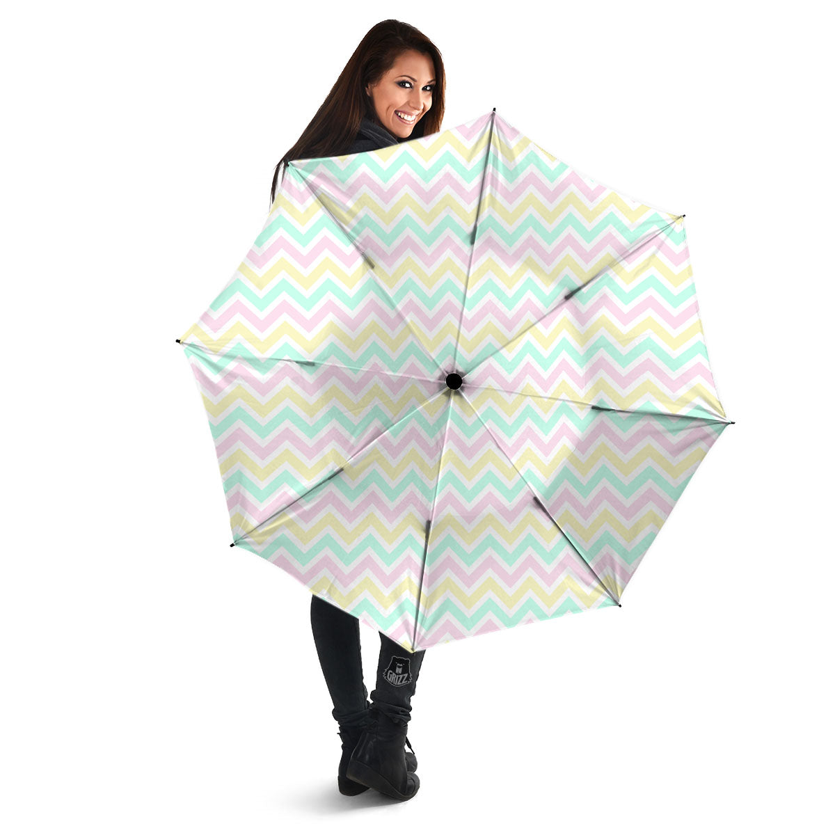 Chevron Pastel Print Pattern Umbrella-grizzshop