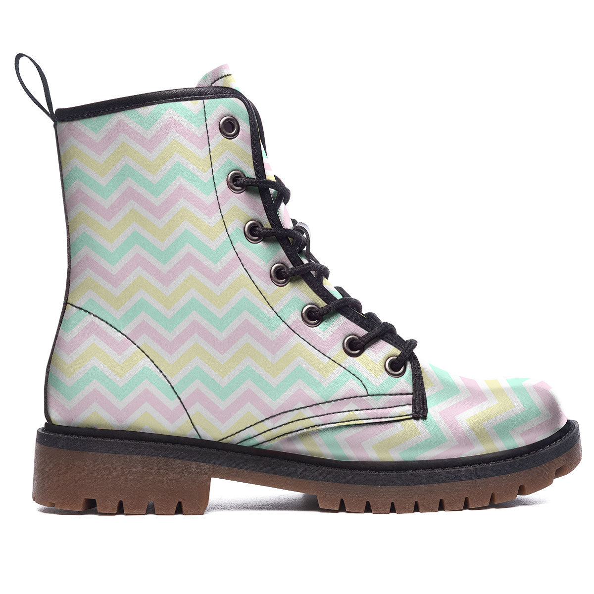 Chevron Pastel Print Pattern Work Boots-grizzshop