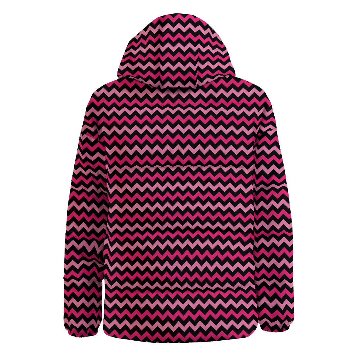 Chevron Pink And Black Print Pattern Down Jacket-grizzshop