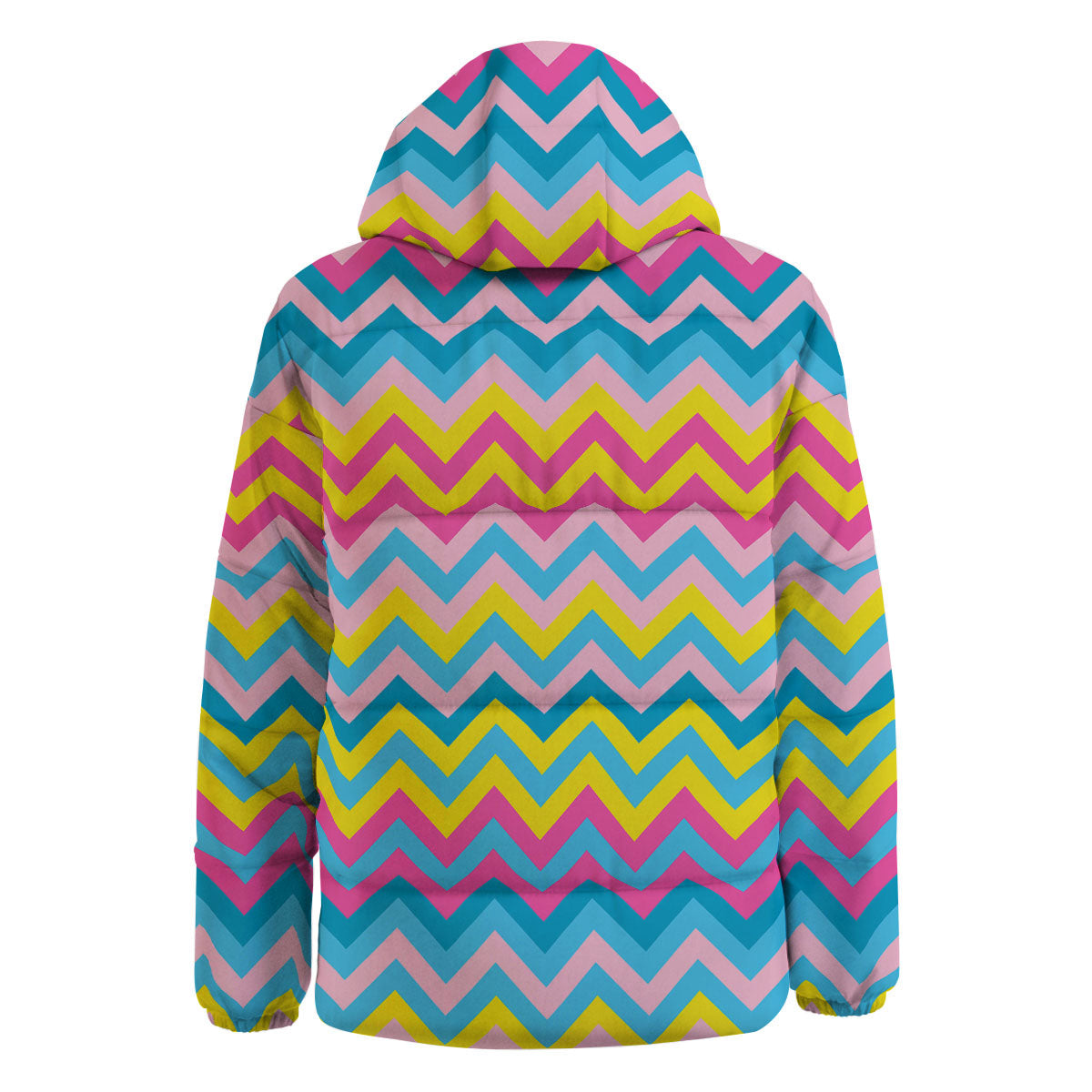 Chevron Rainbow Print Pattern Down Jacket-grizzshop