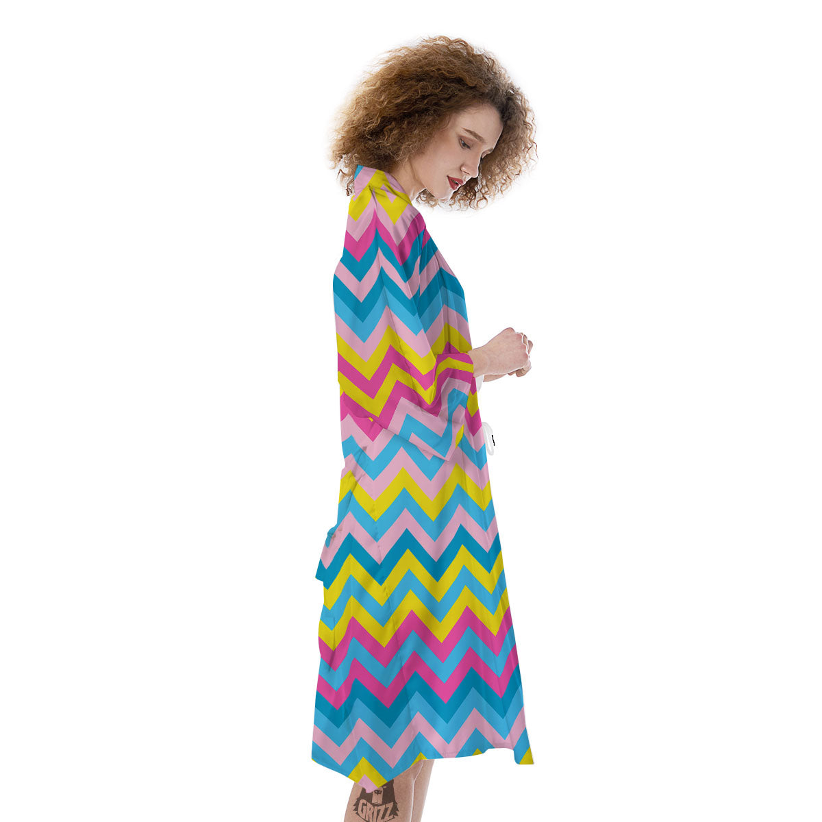 Chevron Rainbow Print Pattern Kimono-grizzshop