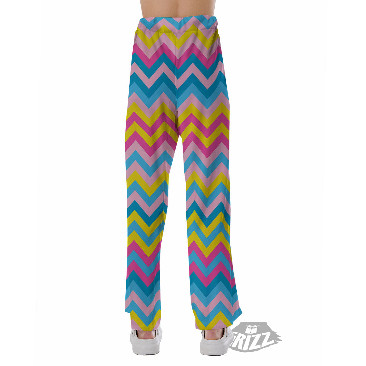 Chevron Rainbow Print Pattern Pajama Pants-grizzshop