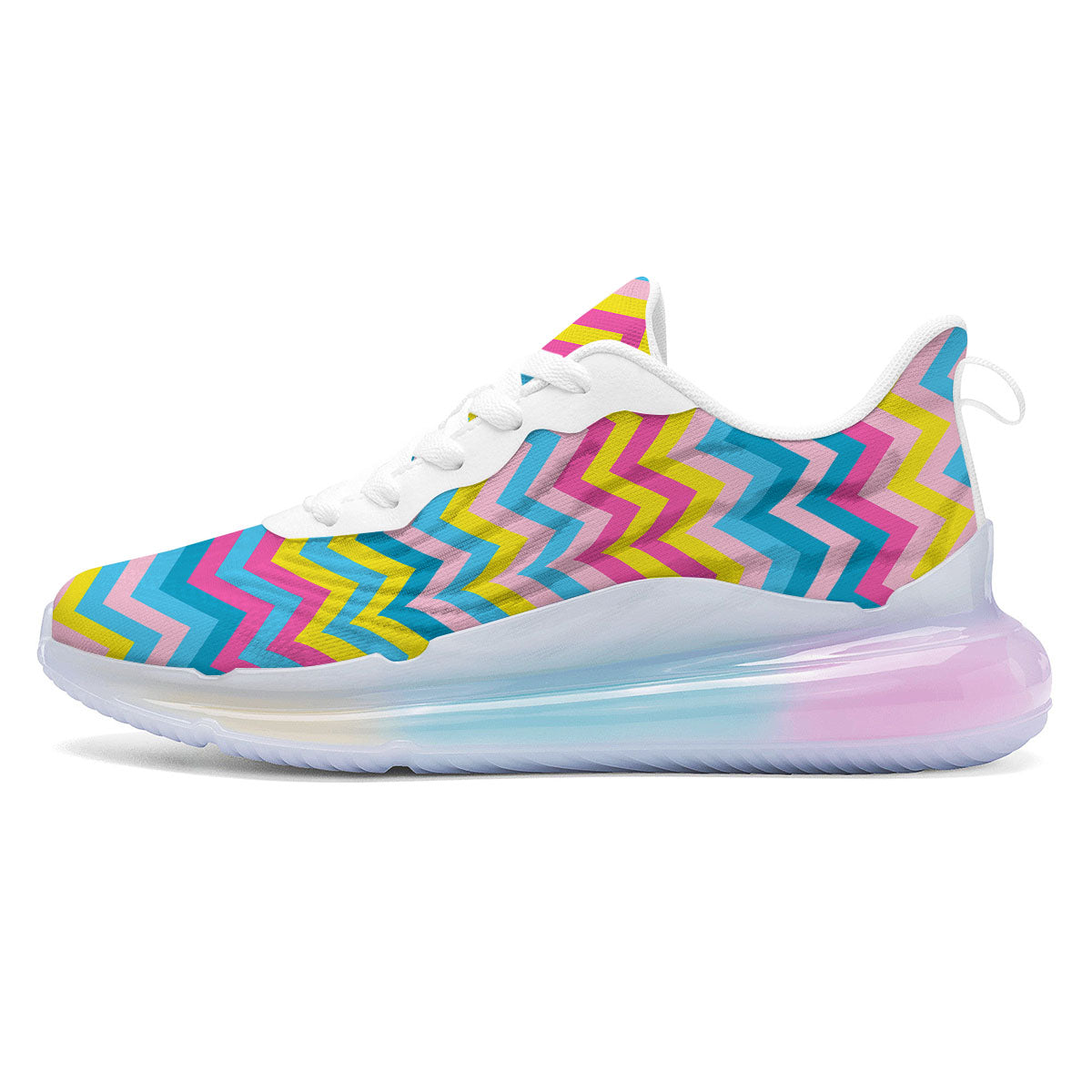 Chevron Rainbow Print Pattern Running Sneakers-grizzshop