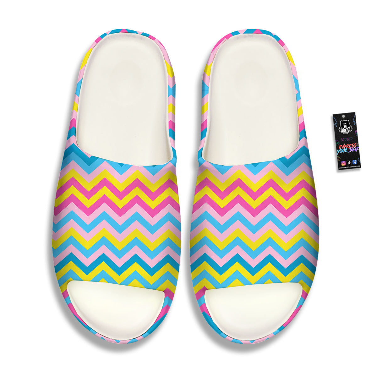 Chevron Rainbow Print Pattern Sandals-grizzshop