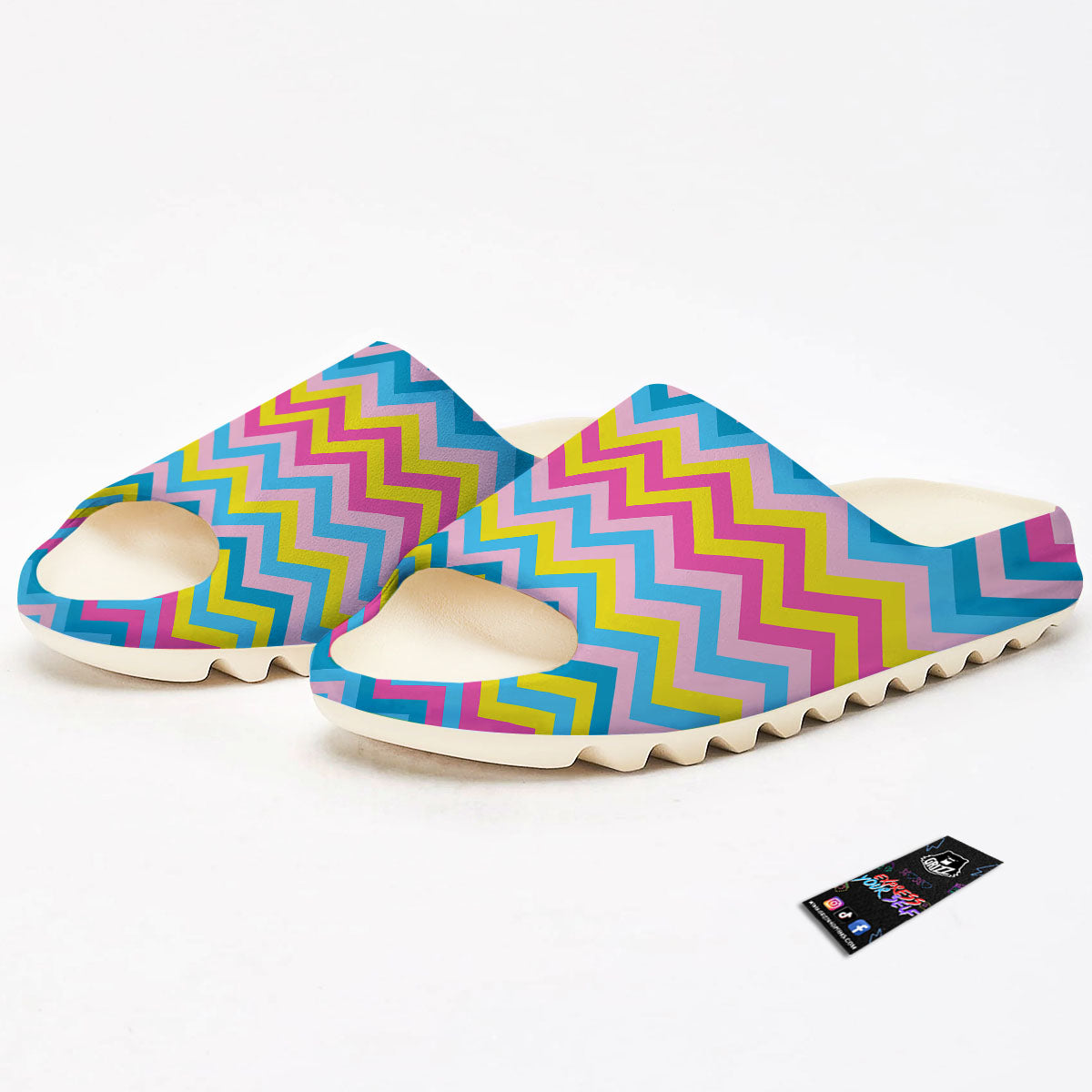 Chevron Rainbow Print Pattern Sandals-grizzshop