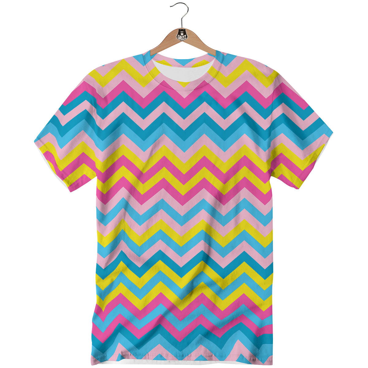 Chevron Rainbow Print Pattern T-Shirt-grizzshop