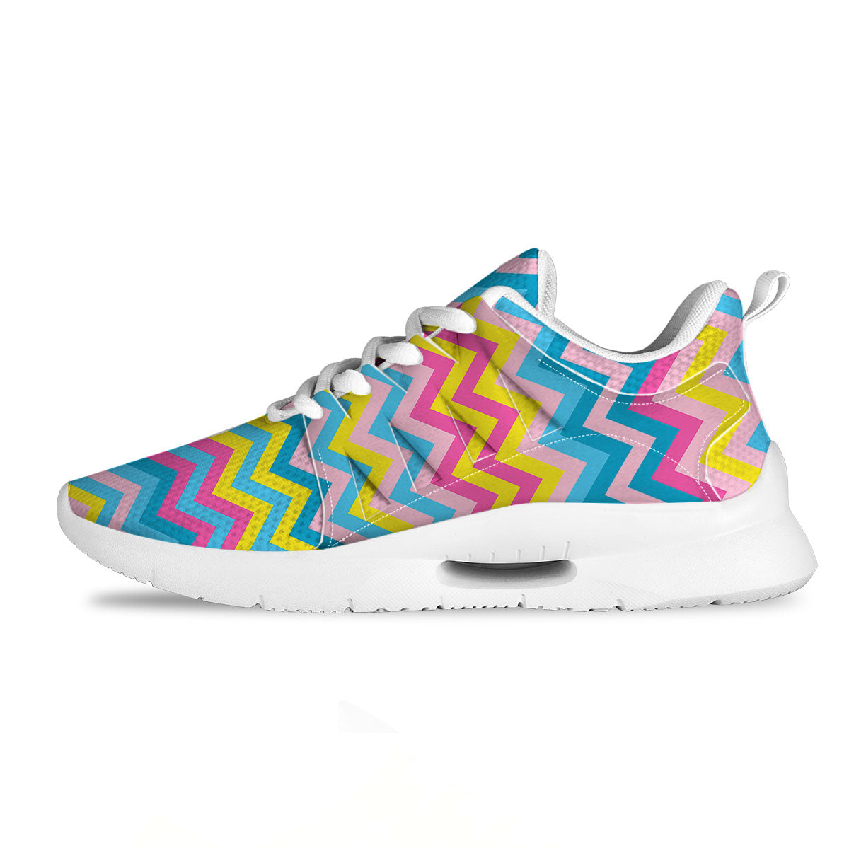 Chevron Rainbow Print Pattern Tennis Shoes-grizzshop