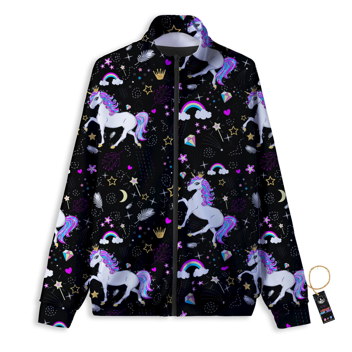 Chevron Rainbow Print Pattern Track Jacket-grizzshop