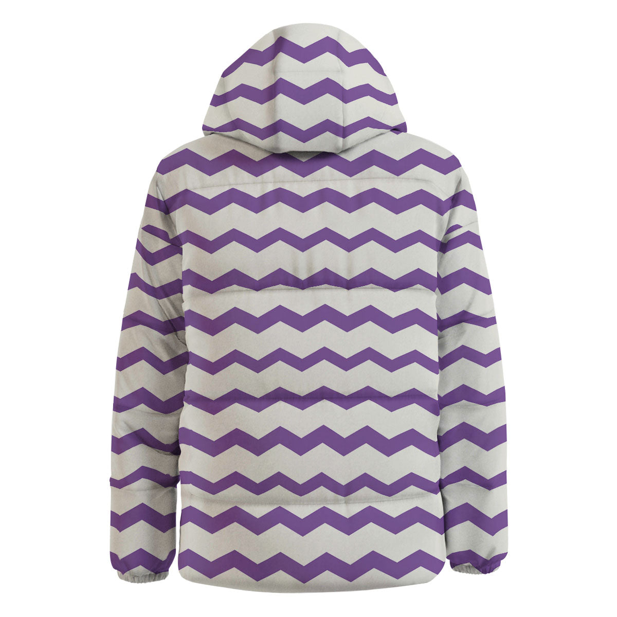 Chevron White And Purple Print Pattern Down Jacket-grizzshop