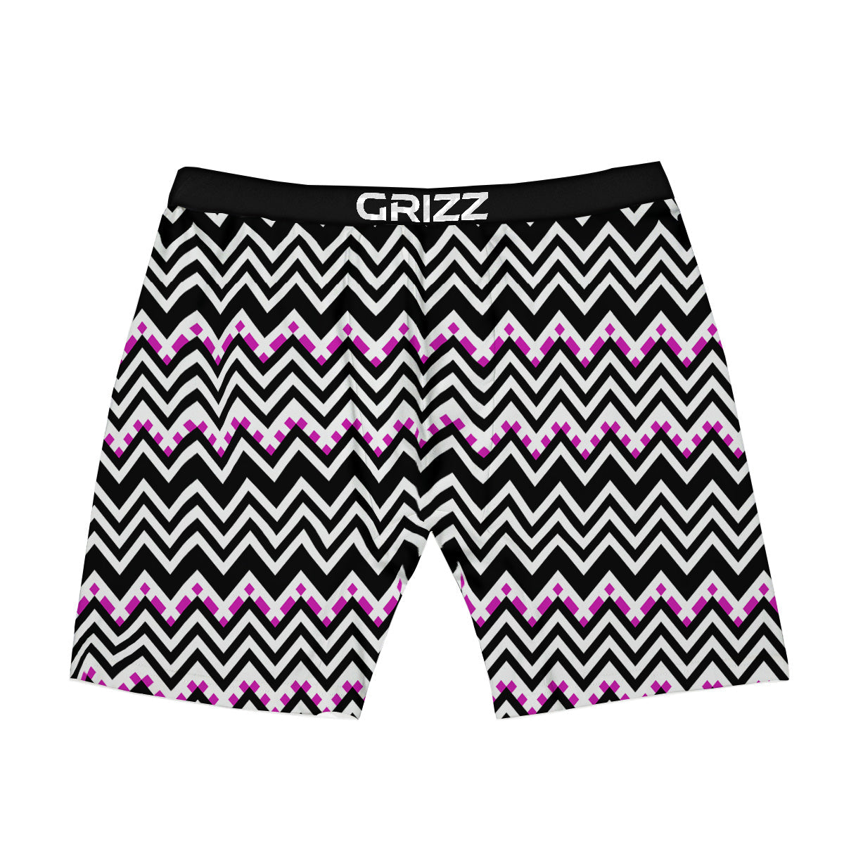 Chevron Zigzag Black Pink Print Pattern Boxer Briefs-grizzshop