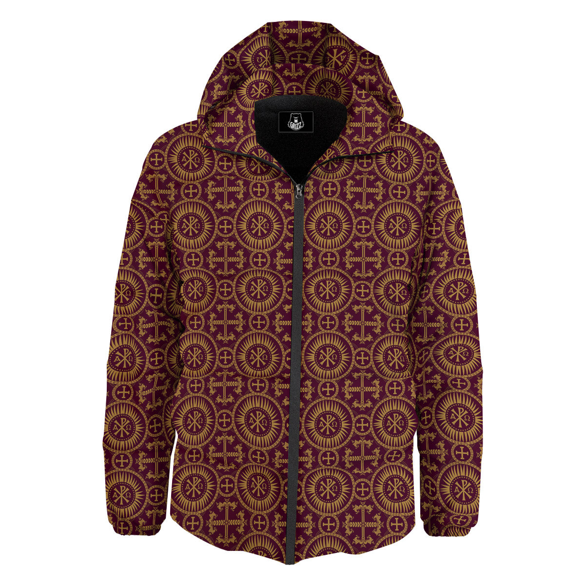 Chi Rho Print Pattern Down Jacket-grizzshop