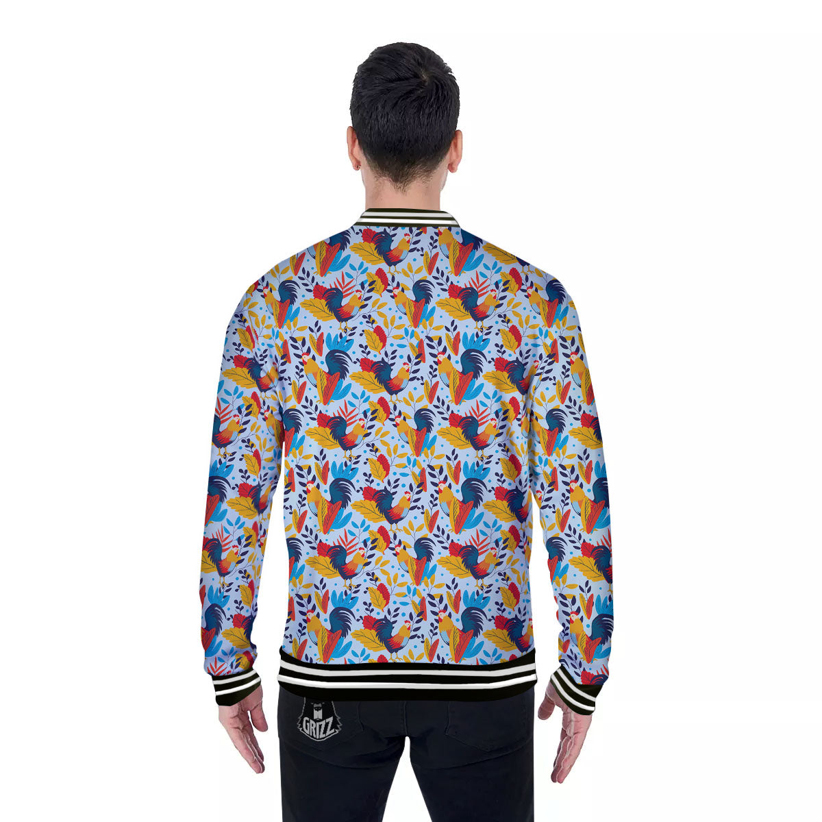 Chicken Exotic Print Pattern Baseball Jacket-grizzshop