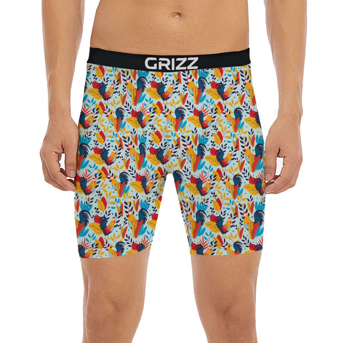 Chicken Exotic Print Pattern Boxer Briefs-grizzshop